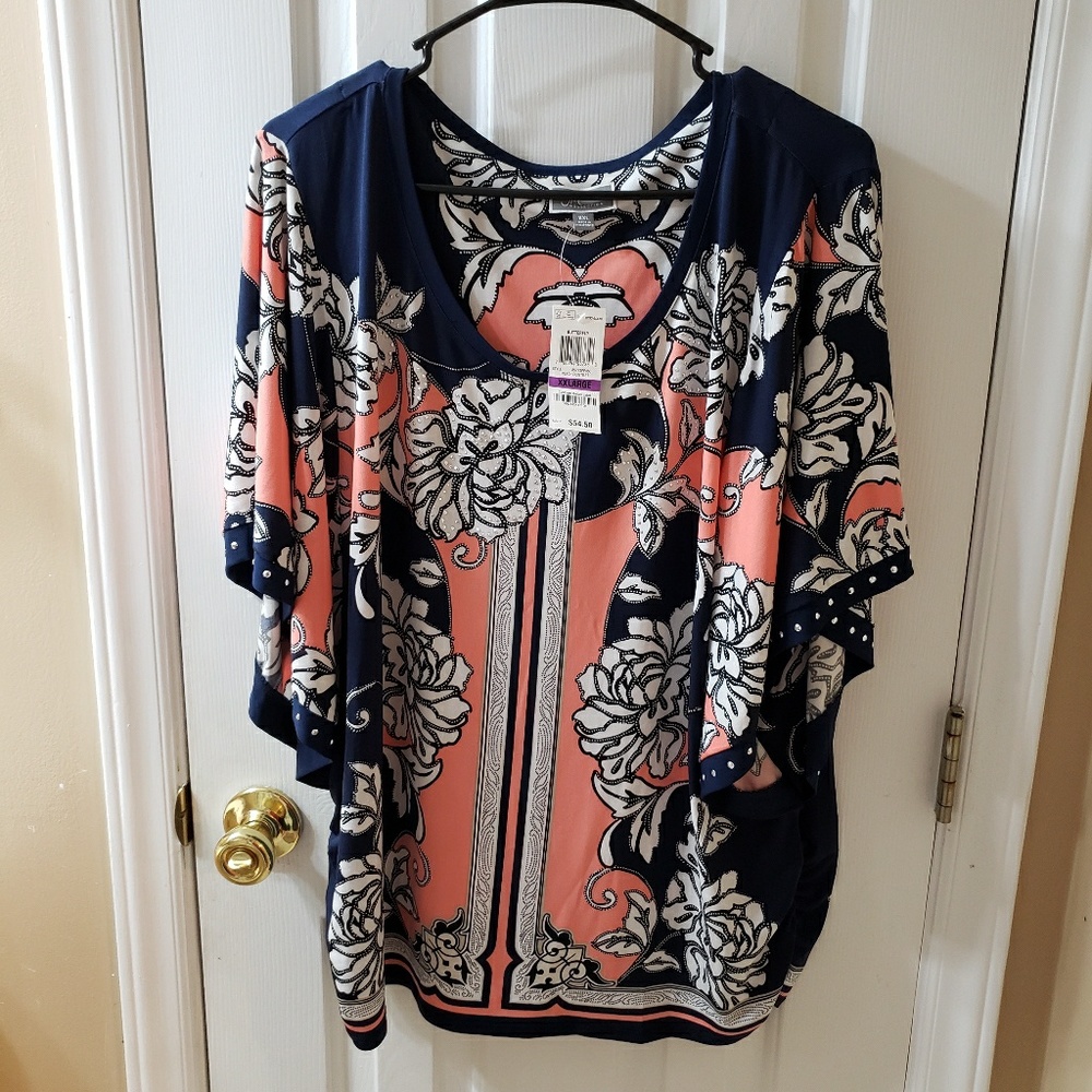 JM Patterned Blouse 1X (XXL) NWT